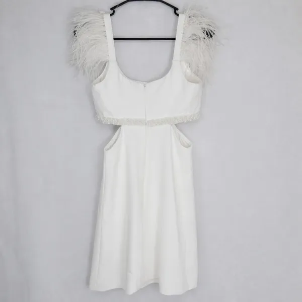 Likely‎ Taliah Feather Pearl Beaded Cut Out Mini Dress - Image 11