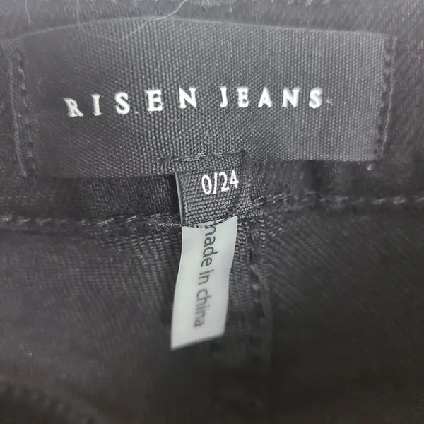 Risen Women's High Rise Crossover Jeans Black‎ Size 0/24 Waist Size 24 - Image 8