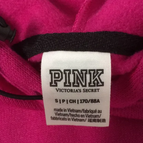 New Women’s PINK Victoria’s Secret Sweatshirt Hoodie Fuschia Size Small - Image 5
