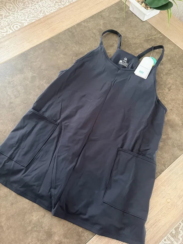NEW Black Breezy-Comfort Mini Maternity Dress Romper - Image 4