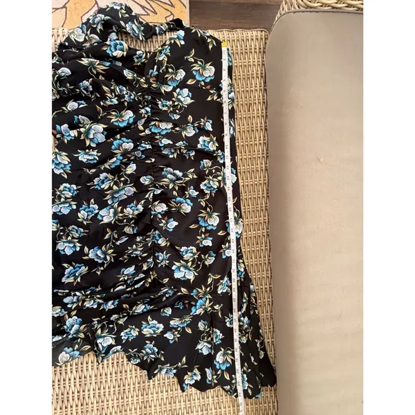 Anthropologie NWT Floral Sweetheart Ruched Drop waist Dress large‎ elegant goth - Image 14
