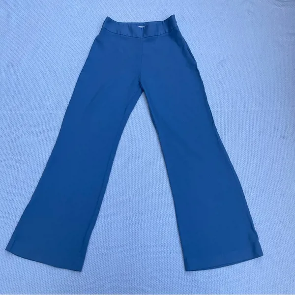 Zara High-Rise Wide-Leg Pants in Deep Blue - Image 3