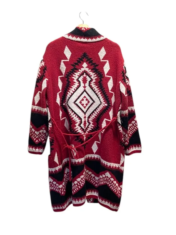 Bibi Southwestern Chunky Duster Cardigan Red Size XL Western Boho Rodeo Preppy - Image 12
