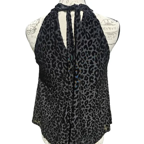 Altar'd State‎ -1610 Mock Neck Velvet Animal Print Sleeveless Top Small - Image 3