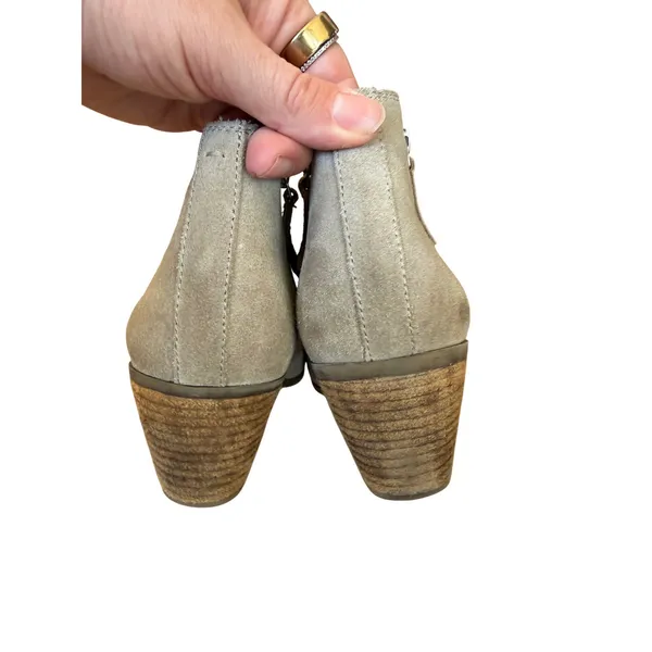 Frye Sacha Moto Ash Suede Pointed Toe Ankle Booties Womens 8.5M Tan Western Boot - Image 7