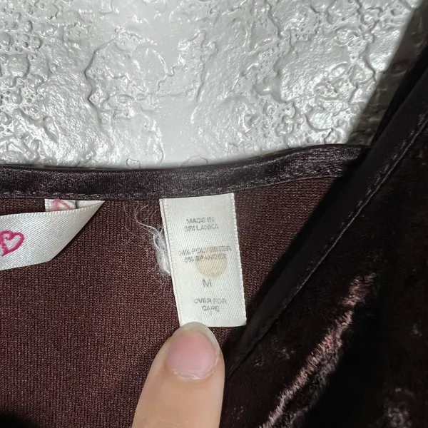 Vintage Victoria's Secret Womens Y2K Crushed Velvet Cami Tank M Brown 90s - Image 4