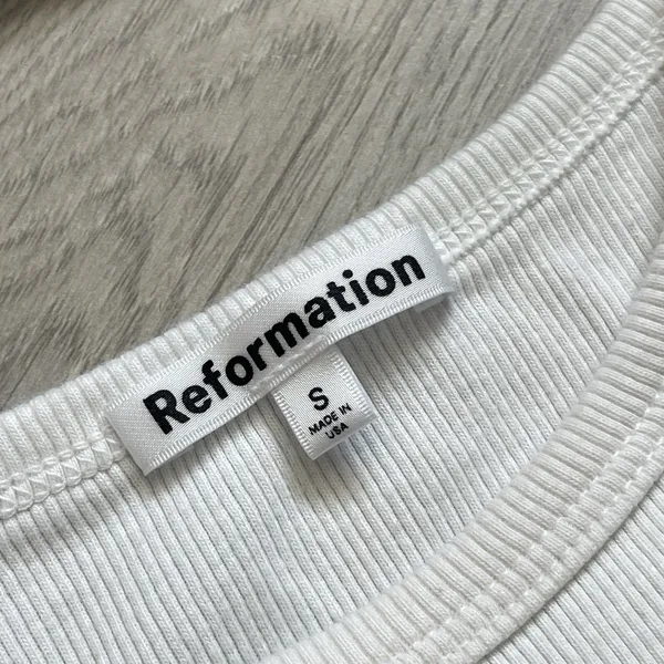 Reformation Tank Top organic cotton martini embroidered nova womens White small - Image 2