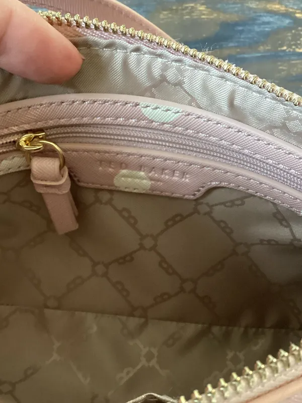 Ted Baker Blush Pink Polka Dot Shoulder Bag Clutch - Image 5