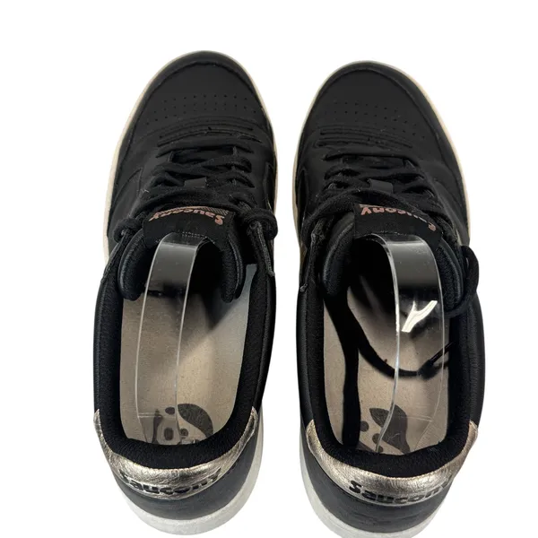Saucony Jazz Court Women's Sz 9.5 Black Rose Gold Leather‎ Retro Low Sneaker - Image 8