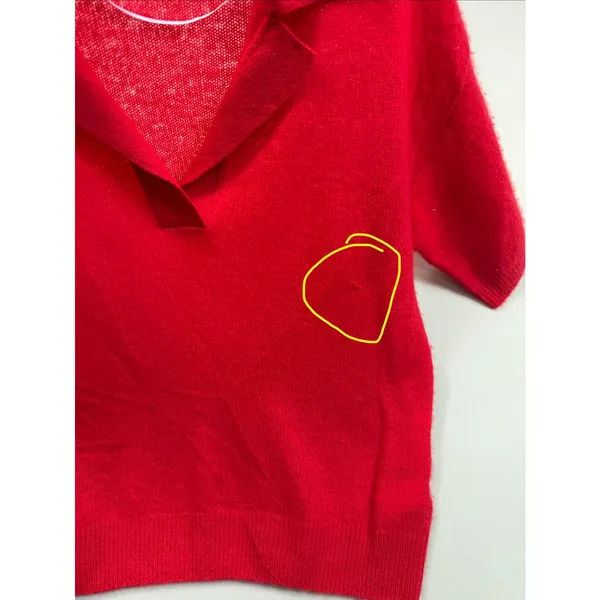 Naadam Cloud Red Cashmere Short Sleeve Polo Medium - Image 5