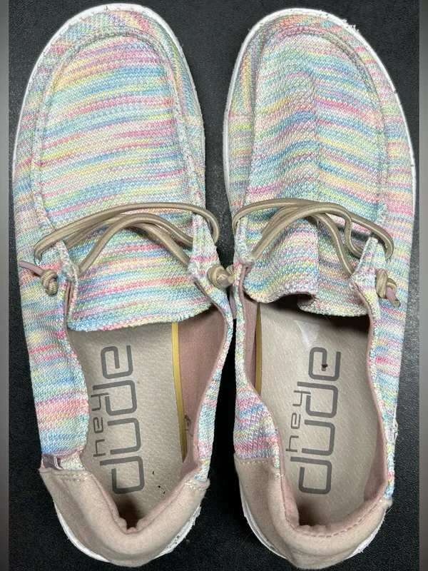 Hey Dude Women’s Size 9 Wendy Sox Rainbow Aurora White Slip On Shoe - Image 5