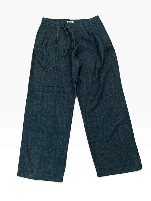 ANTHROPOLOGIE Maeve Belted Pleated High Rise Wide Leg Jeans Dark Denim Size 31 - Image 5