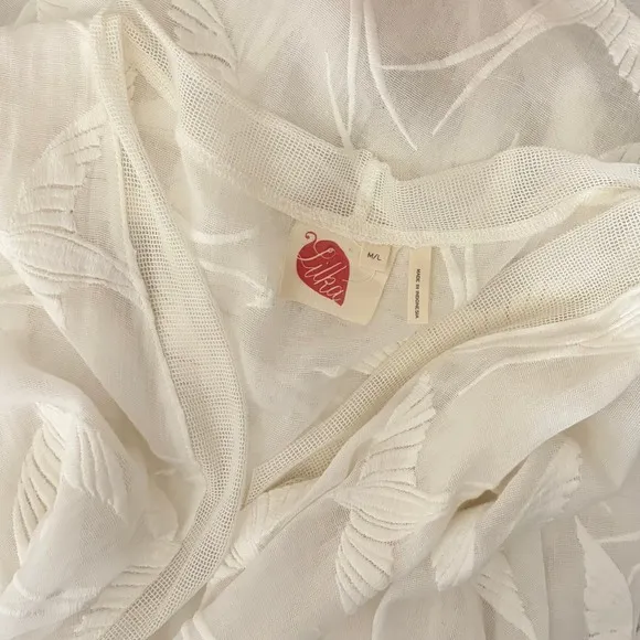 Anthropologie LILKA Shorebird Embroidered Bird Swim Cover-Up Jacket Medium Large - Image 11