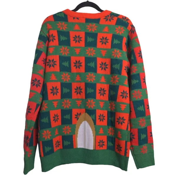 Ellen Degeneres Reindeer Pullover Ugly Christmas Sweater Women's L Red Green New - Image 5