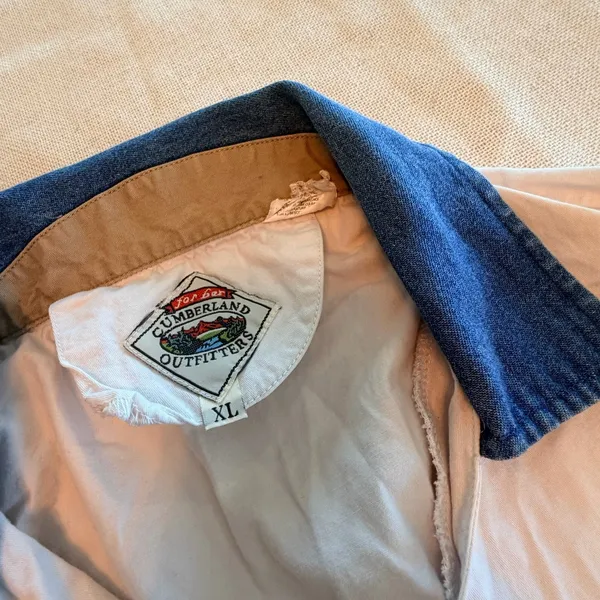 Vintage 90s Cumberland Outfitters Xl Denim Western Shirt Cowgirl Colorblock - Image 3