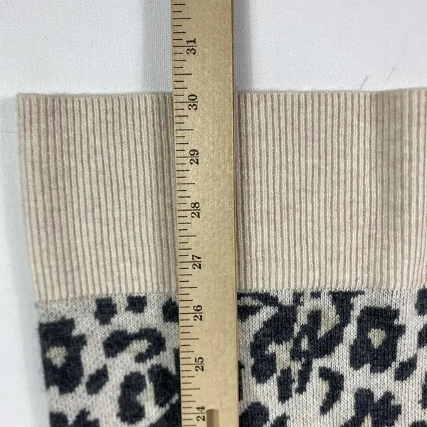 LOFT Sweater Dress Womens XS‎ Beige Leopard Animal Print Turtleneck Long Sleeve - Image 5