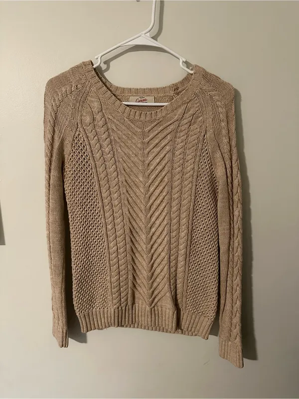 Land’s End cable knit sweater oatmeal - Image 6