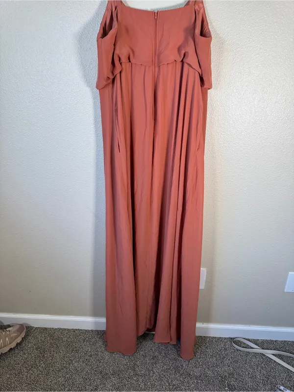 Birdy Grey Terracotta Maxi Bridesmaid Dress Womens 1X Formal Chiffon Classic - Image 4
