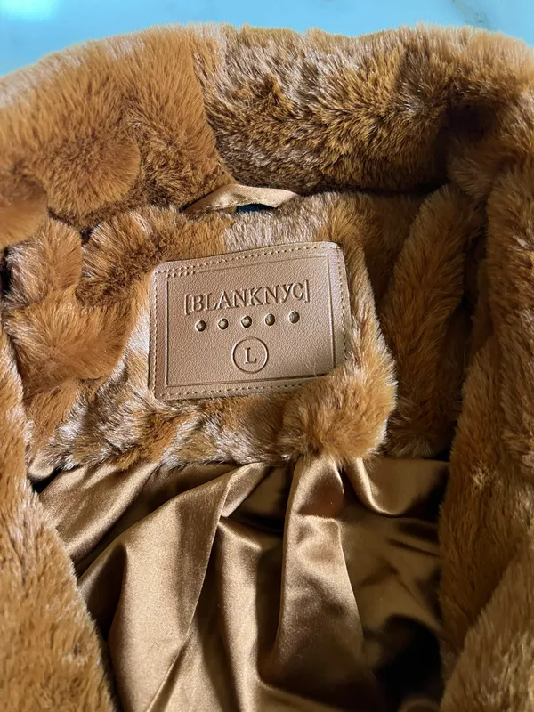BLANK NYC Faux Fur Brown Teddy Sherpa Coat Jacket - Image 3