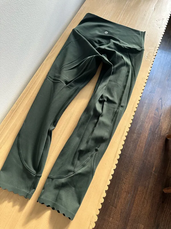 Lululemon Align Scalloped Hem High-Rise Crop 23" Rainforest Green 6 - Image 3