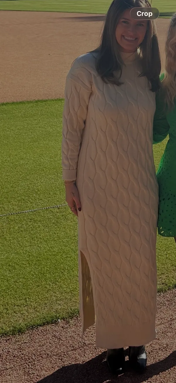 Line And Dot Sweater Dress - Image 2