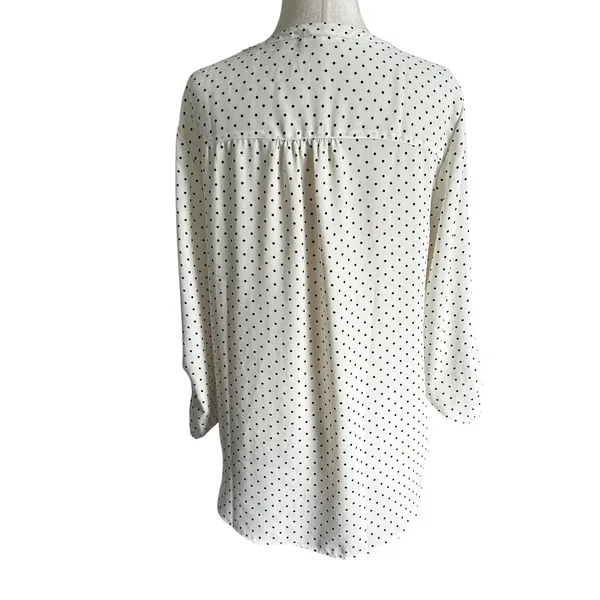 Maurices Ivory Polka Dots Top Women's Blouse Size Small | 38-11 - Image 2