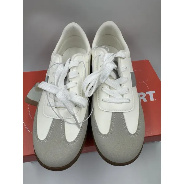 New J Sport Cecily Women’s Sneaker Suede White/Grey Low Top Shoes Size 6.5 US - Image 3