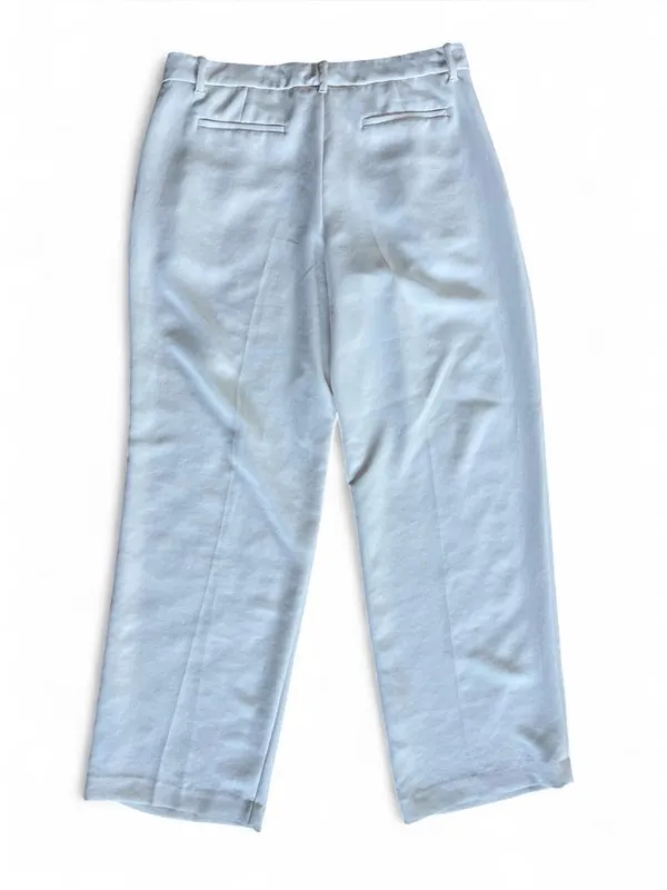 Aritzia Wilfred The Effortless Pant White Crepette Wide Leg Trouser Size 14 - Image 2