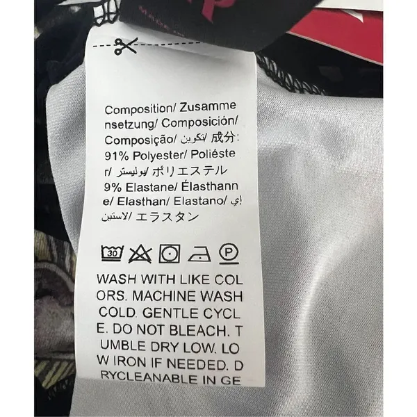 Romwe Black Multicolor Moon Floral Print Halter Top Size L Lace Up Open Back - Image 8
