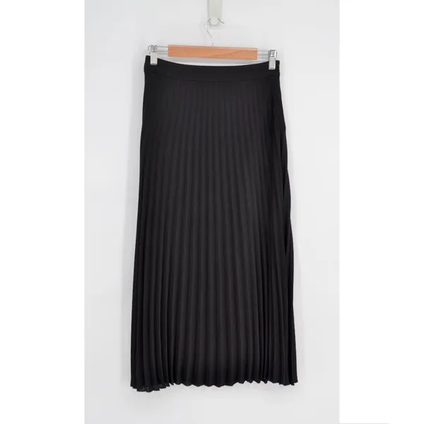Bardot Pleated Midi Skirt Black Womens 4 XS Accordion Pleats A-Line High Rise - Image 3