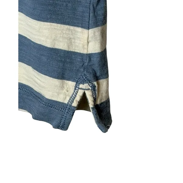 Lauren Ralph Lauren Top Women XS Blue White Lace Up Striped Knit Preppy Coastal - Image 4