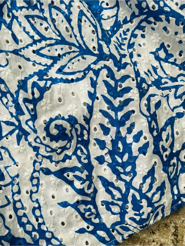 Zara Blue and White Paisley Button-Up Midi Dress 💙 - Image 9