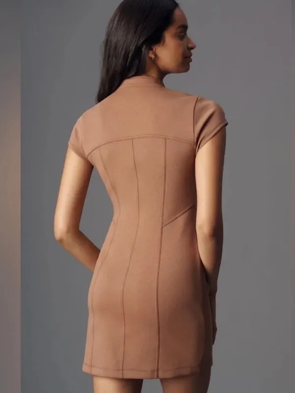 Anthropologie Pilcro Moto Zip-Up Mini Dress in Brown - Image 2