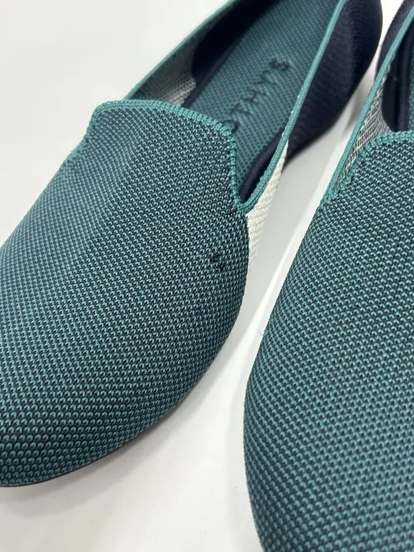 Rothy’s the loafer Spruce Prep shoes Women’s Size 11.5 Navy Teal Color block - Image 3