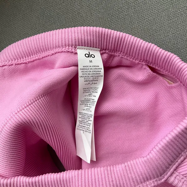 Alo Yoga Seamless Ribbed Favorite Bra Tank Candy Heart Pink M - Image 3