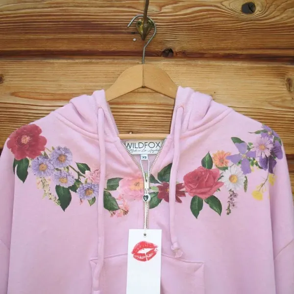NWT Wildfox Theo Rose Stripe Hoodie Jacket - Image 4