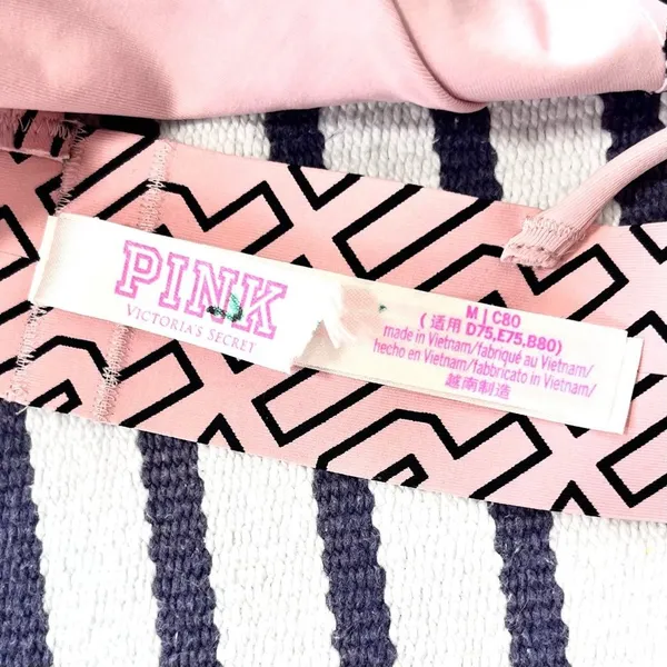 NWOT PINK Victoria’s Secret Logo Bonded Triangle Bralette Medium - Image 7