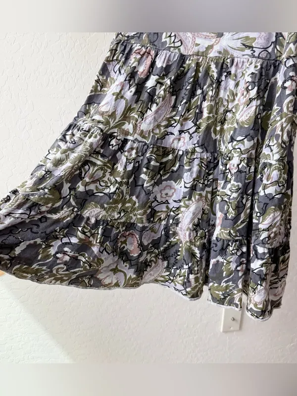Free People Western Royalty Beaded Strappy 100% Cotton Paisley Short Sundress - Image 3