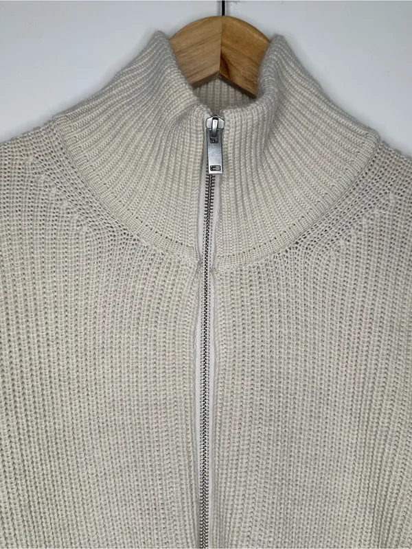 Quince NWT 100% Merino Wool Half Zip Sweater Cream Ivory Size Small - Image 3