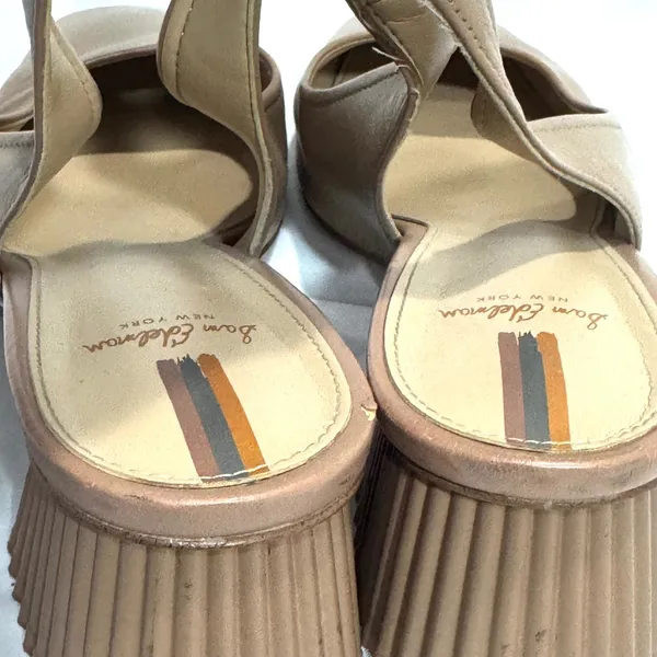 Sam Edelman Toren Slingback Tan Leather Pumps, Block Heel Size 7M - Image 4