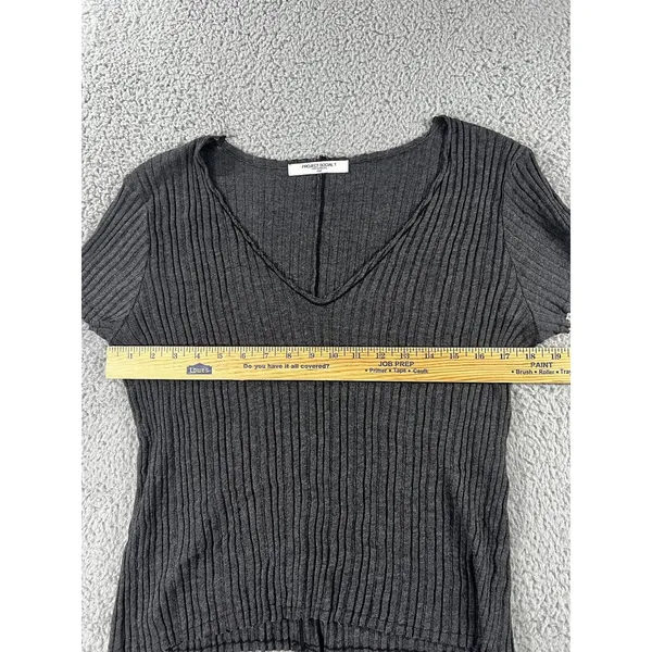 Project Social T Shirt Women Small Deep V Neck‎ Basic Capsule Lagenlook Coastal - Image 4