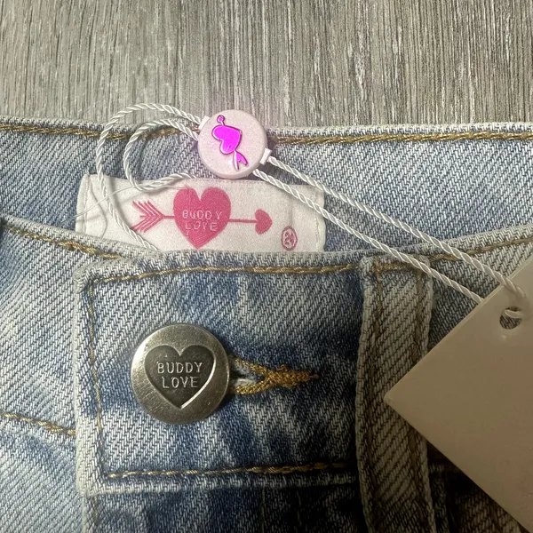 Buddy Love Light Wash Distressed Denim Mini Skirt NEW - Image 2