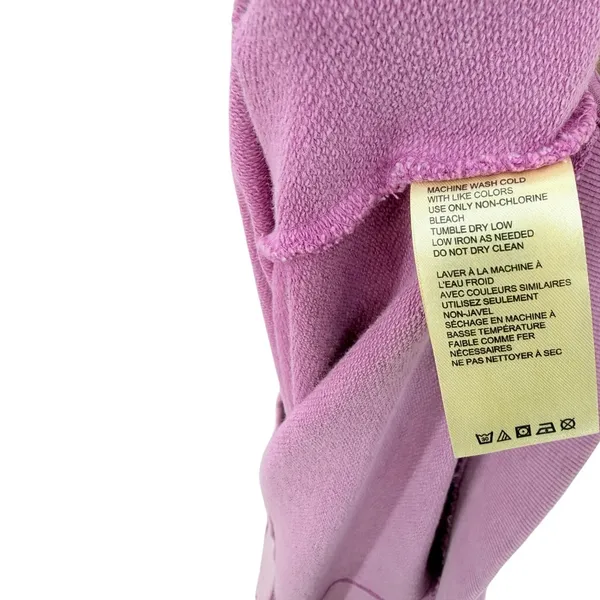 Free People‎ We The Free Oversized V Neck Raw Seam Sweatshirt Purple Small - Image 9
