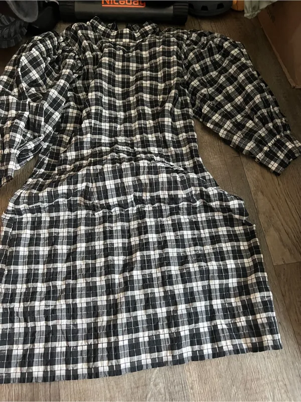 Ganni‎ Seersucker Plaid Minidress (EUR36/US4) - Image 11