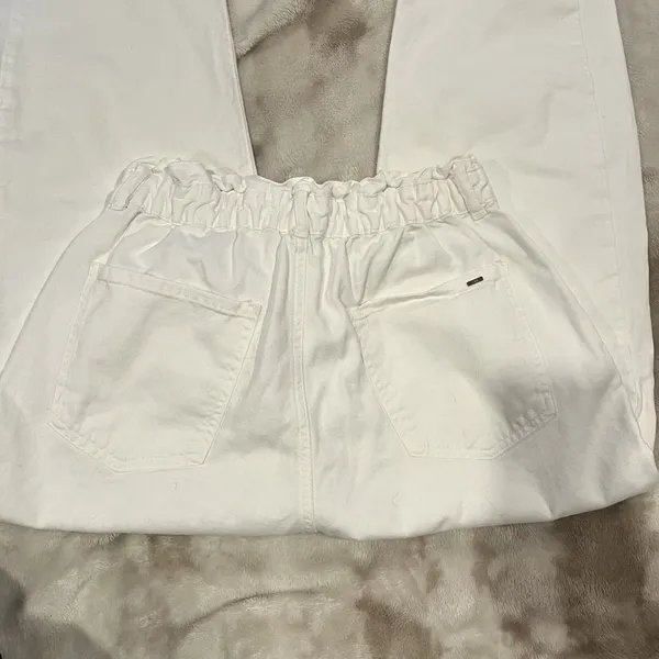 Zara Women's Size 10 White Baggy Fit Paperbag Ankle Jeans See Pics For Wear - Image 10