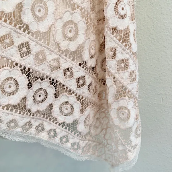 Free‎ People "Just Like Honey" ivory lace Mini dress Size 8 Boho Feminine - Image 8