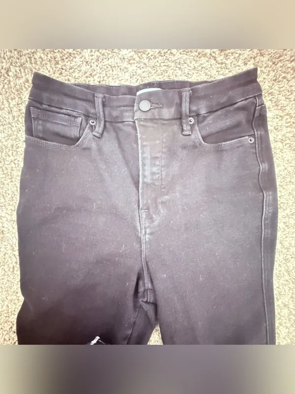 Good American Women’s Jeans Size 8/29 Side Slit Skinny Leg High Rise Black - Image 4
