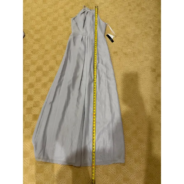 Weddingtown Way Isabelle Gray Halter Maxi Gown Dress Sz 4 Bridesmaid - Image 8