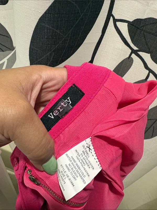 verty Hot Pink Mini Skirt with Layered Chevron Texture - Image 3
