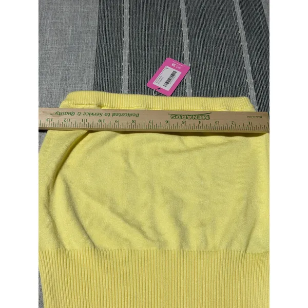 Edikted Yellow Knit Tube Top Strapless Ribbed Hem Size Small S21114-YELLOW‎ - Image 3